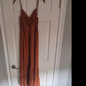 Maxi summer dress! Rusty brown smocked back